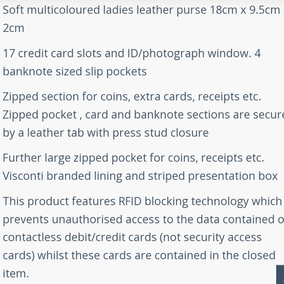 Visconti Leather Rainbow Collection Wallet - Picture 3 of 4